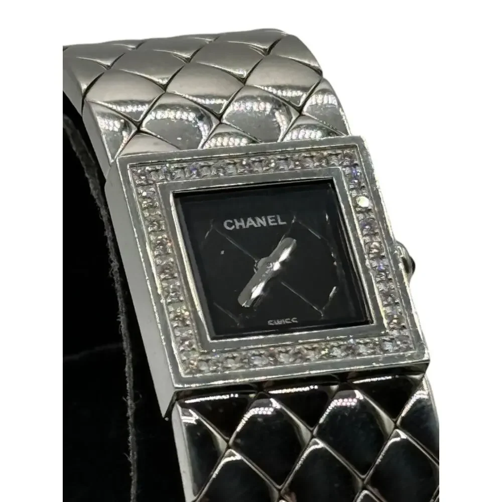 Chanel Matelassé Diamond Bezel Wristwatch